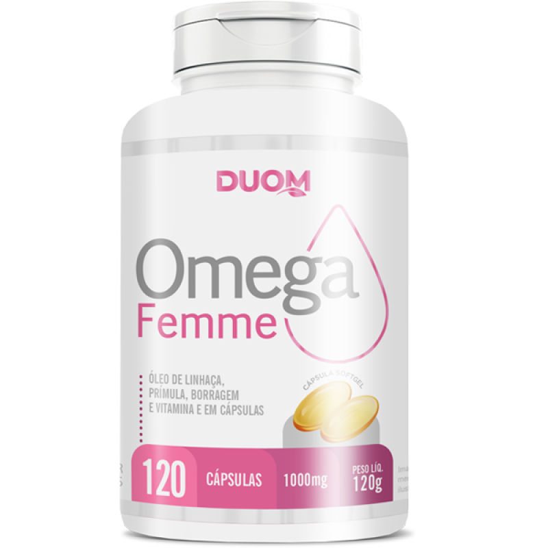 Omega Femme- Linhaca, Borragem e Primula - 120caps Duom