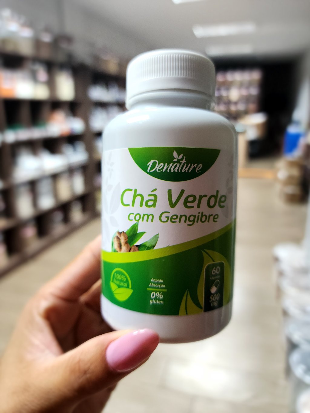 CHÁ VERDE c/ GENGIBRE 60 caps Denature