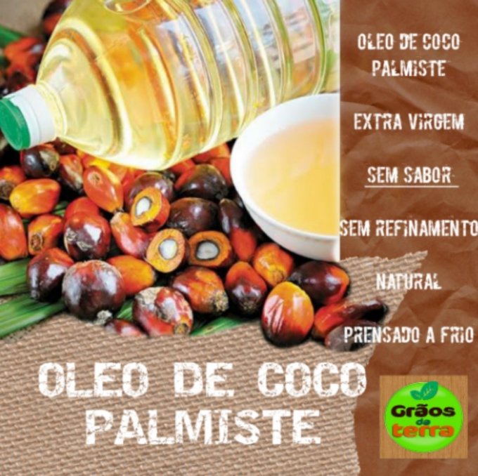 ÓLEO DE COCO PALMISTE SEM SABOR - EXTRA VIRGEM - PRENSADO A FRIO