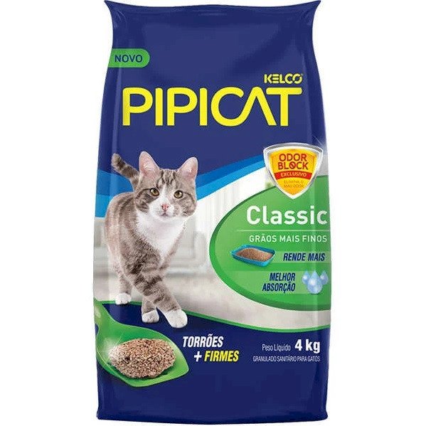 AREIA HIGIÊNICA PIPICAT CLASSIC 4KG