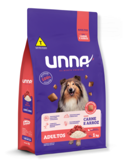 UNNA CÃES ADULTOS CARNE E ARROZ 15KG