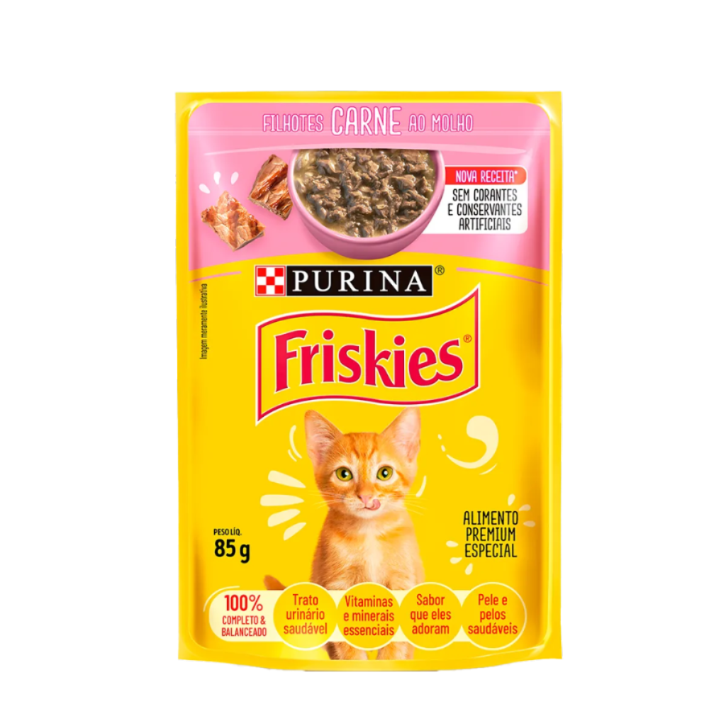 Friskies® Sachê Filhote Carne ao Molho 85 G