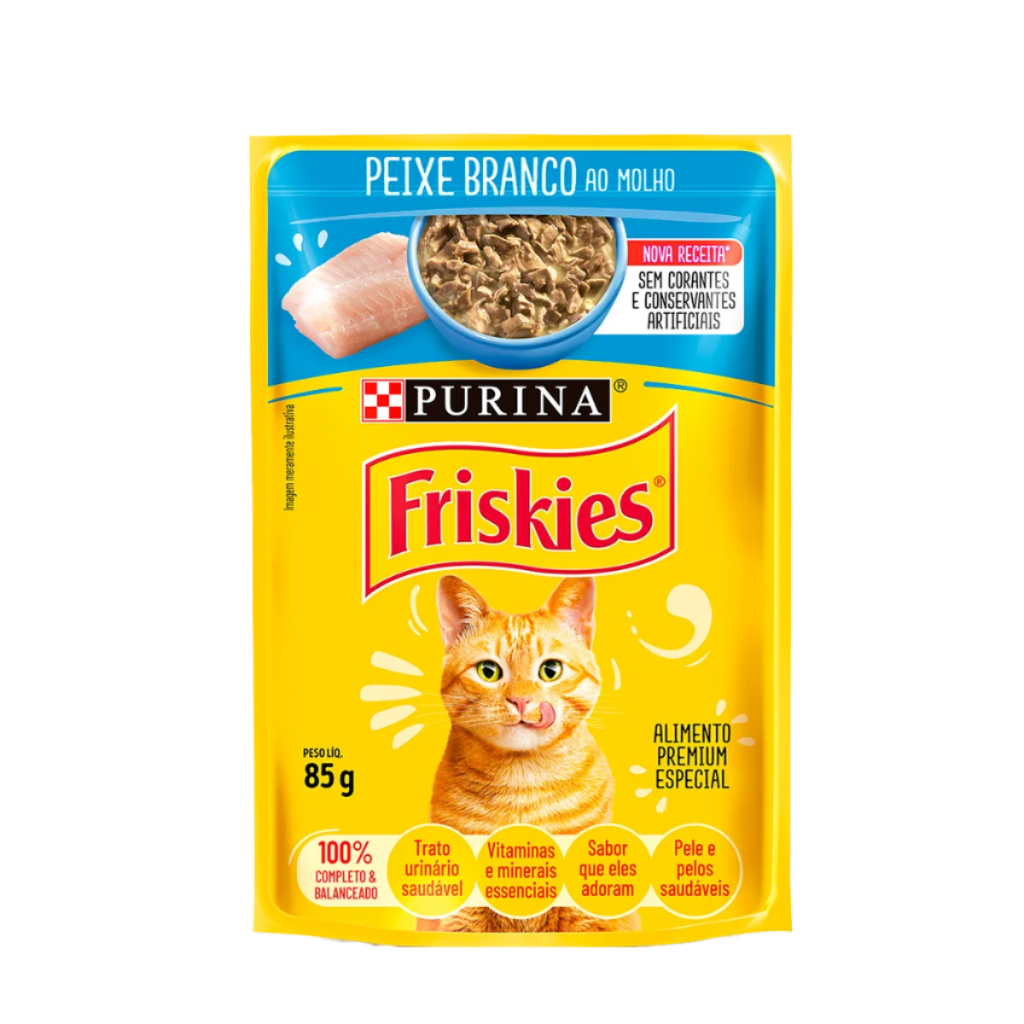 Friskies® Sachê Peixe Branco ao Molho 85 G