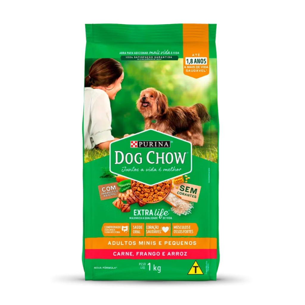 DOG CHOW® ExtraLife® para Cão Adulto minis e pequenos sabor carne, frango e arroz