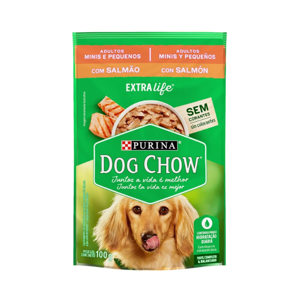 Dog Chow® Sachê Cão Adulto minis e pequenos sabor salmão 100 G