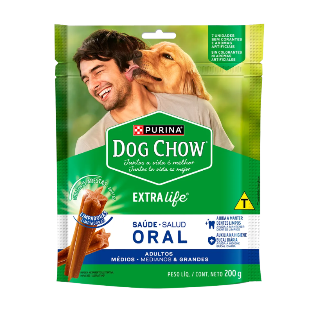  Dog Chow® Saúde Oral Cães Adultos Médios e Grandes 80 g