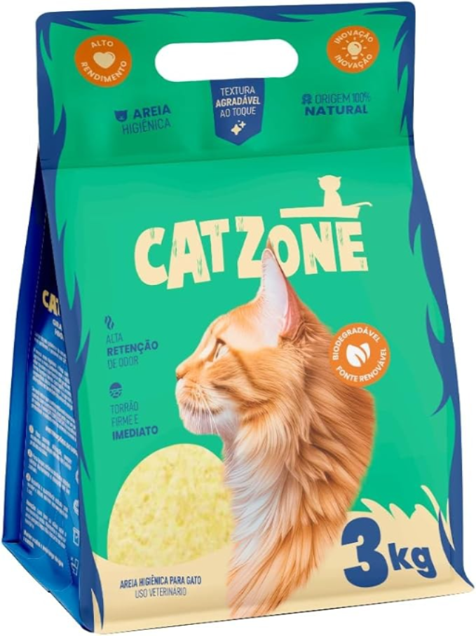 AREIA HIGIÊNICA NATURAL CAT ZONE 3KG
