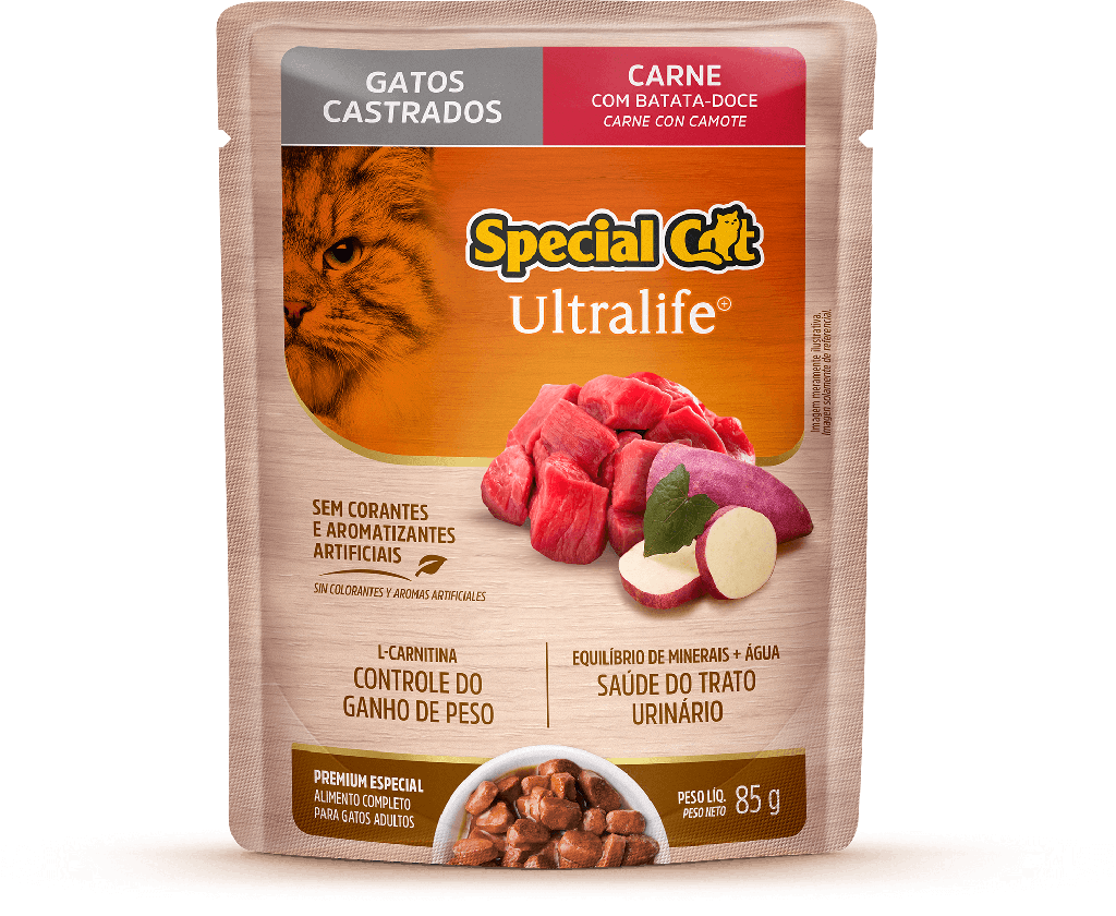 SPECIAL CAT SACHÊ ULTRALIFE CASTRADOS SABOR CARNE 85g