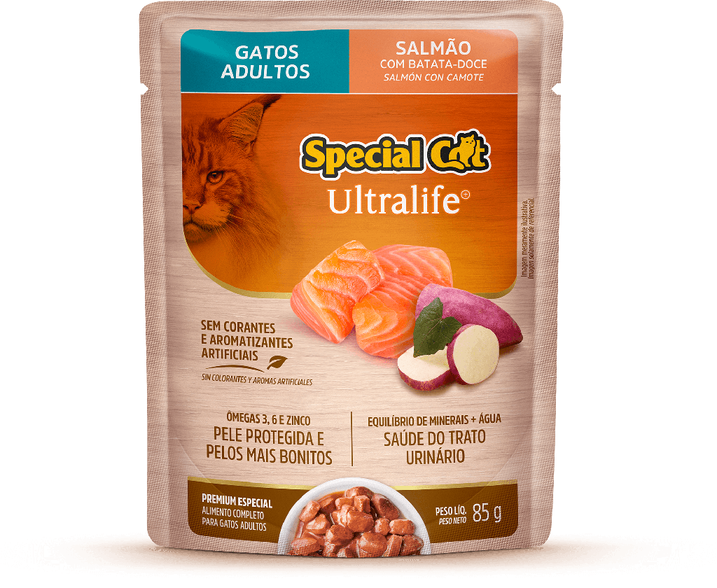 SPECIAL CAT SACHÊ ULTRALIFE ADULTOS SABOR SALMÃO 85g