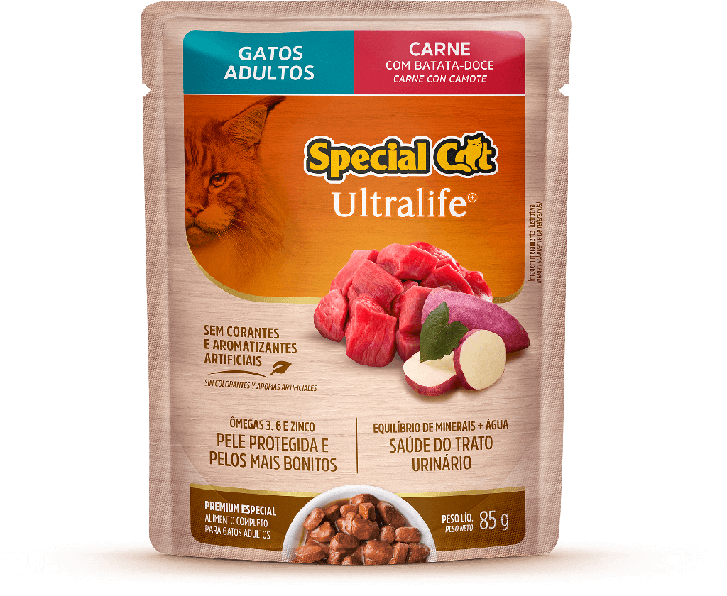 SPECIAL CAT SACHÊ ULTRALIFE ADULTOS SABOR CARNE 85g