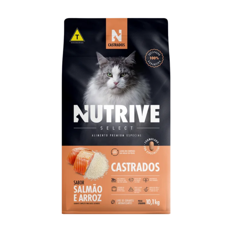 NUTRIVE GATOS CASTRADOS SABOR SALMÃO E ARROZ