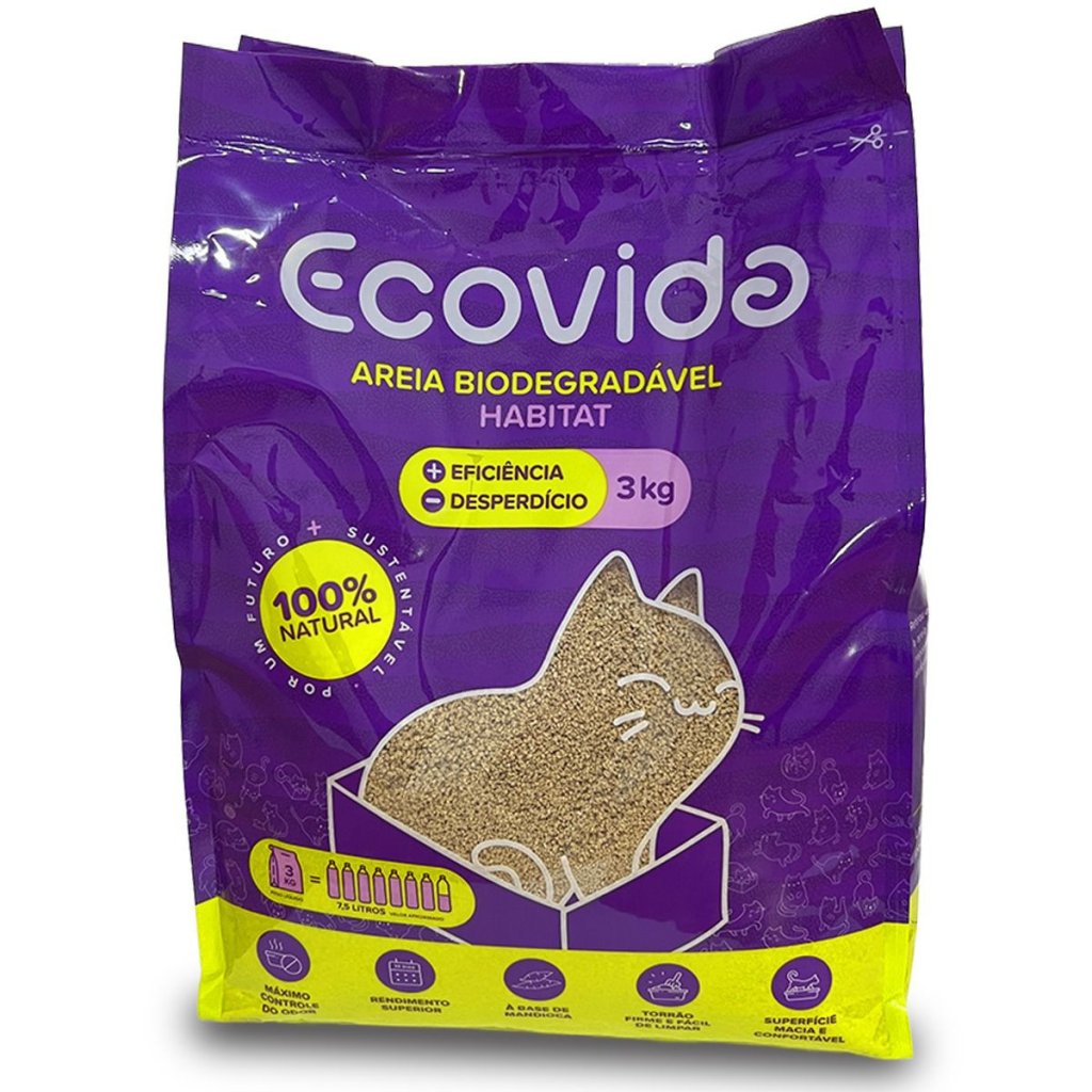 AREIA HIGIÊNICA NATURAL ECOVIDA 3KG