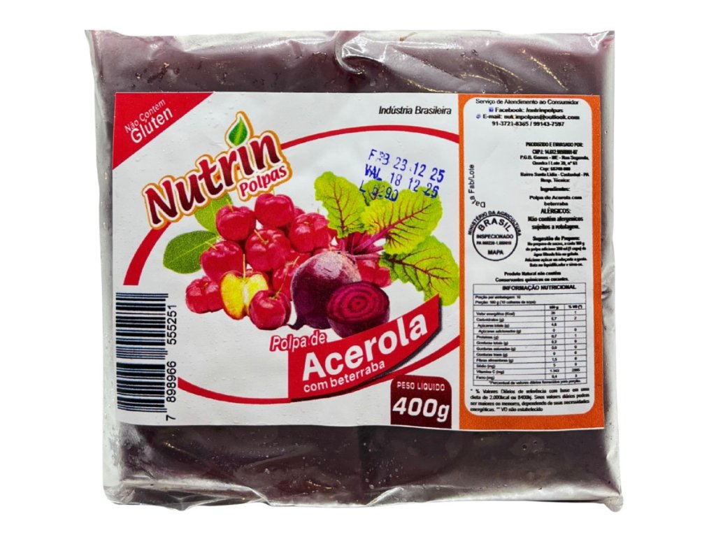 POLPA ACEROLA C/BETERRABA 400G