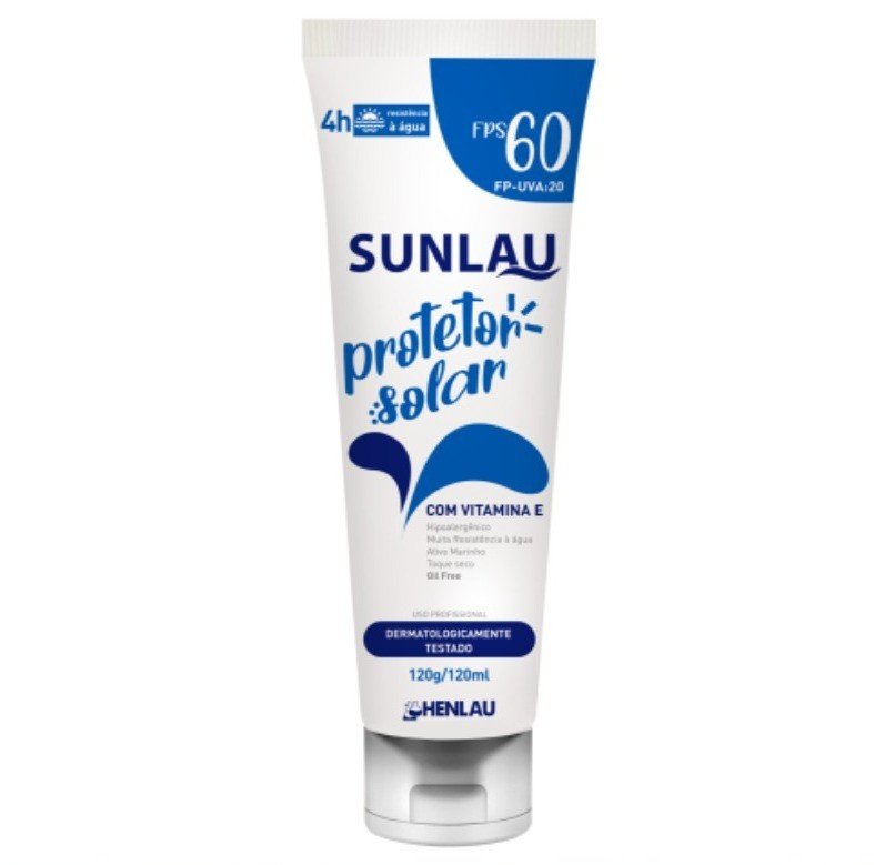  SUNLAU PROTETOR SOLAR FPS60 UVA/UVB   VITAM. E  120G CÓD.662