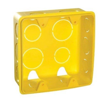  CAIXA LUZ EMBUTIR 4 X 4 PLAS. AMARELO KRONA CÓD.900