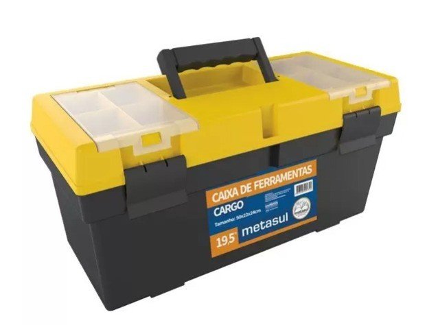 CAIXA DE FERRAMENTA PLASTICA  50X22X24 METASUL CÓD.576