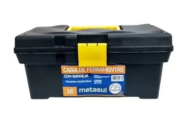 CAIXA DE FERRAMENTA PLASTICA  20X40X20 METASUL CÓD.577