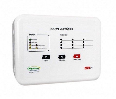  CENTRAL DE ALARME INC. CONVEN. - 12 SETORES-24V-COM BATERIA CÓD.44