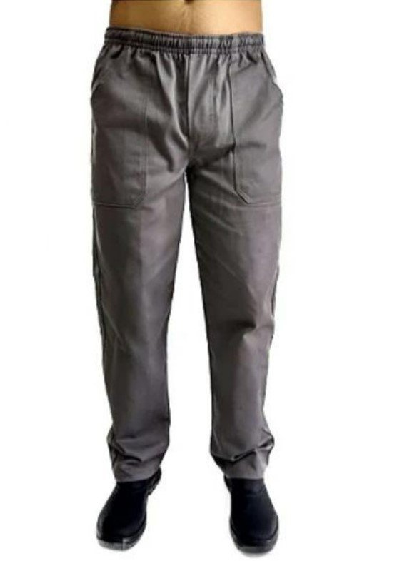 CALCA DE BRIM PESADA CINZA ELAST.   - BOLSO PADRÃO VALENCA