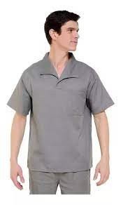 JALECO BRIM LEVE CINZA MANGA CURTA 