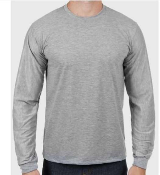 CAMISA CINZA  MESCLA MALHA  PV MANGA LONGA GOLA REDONDA