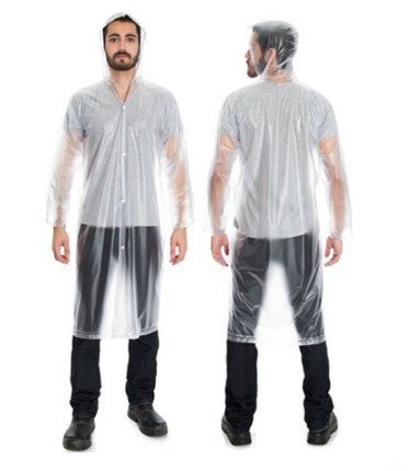 CAPA DE CHUVA TRANSPARENTE – PVC LAMINADO INCOLOR  -