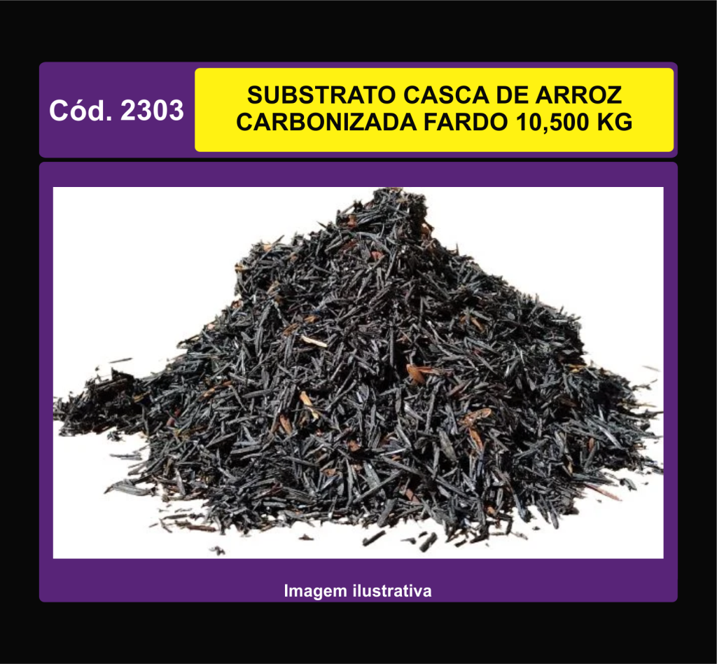 SUBSTRATO CASCA DE ARROZ CARBONIZADA FARDO 10,500 KG 2303