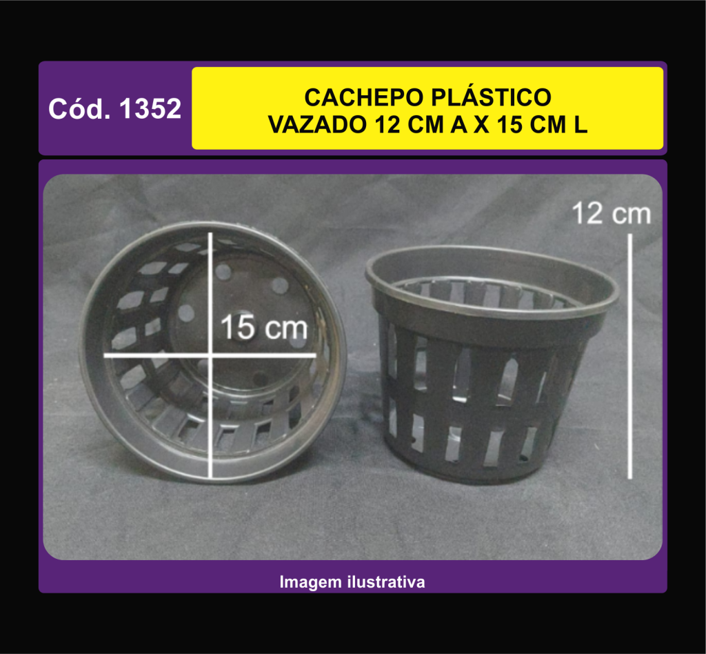 VASO VAZADO 12 CM A X 15 CM L 1352