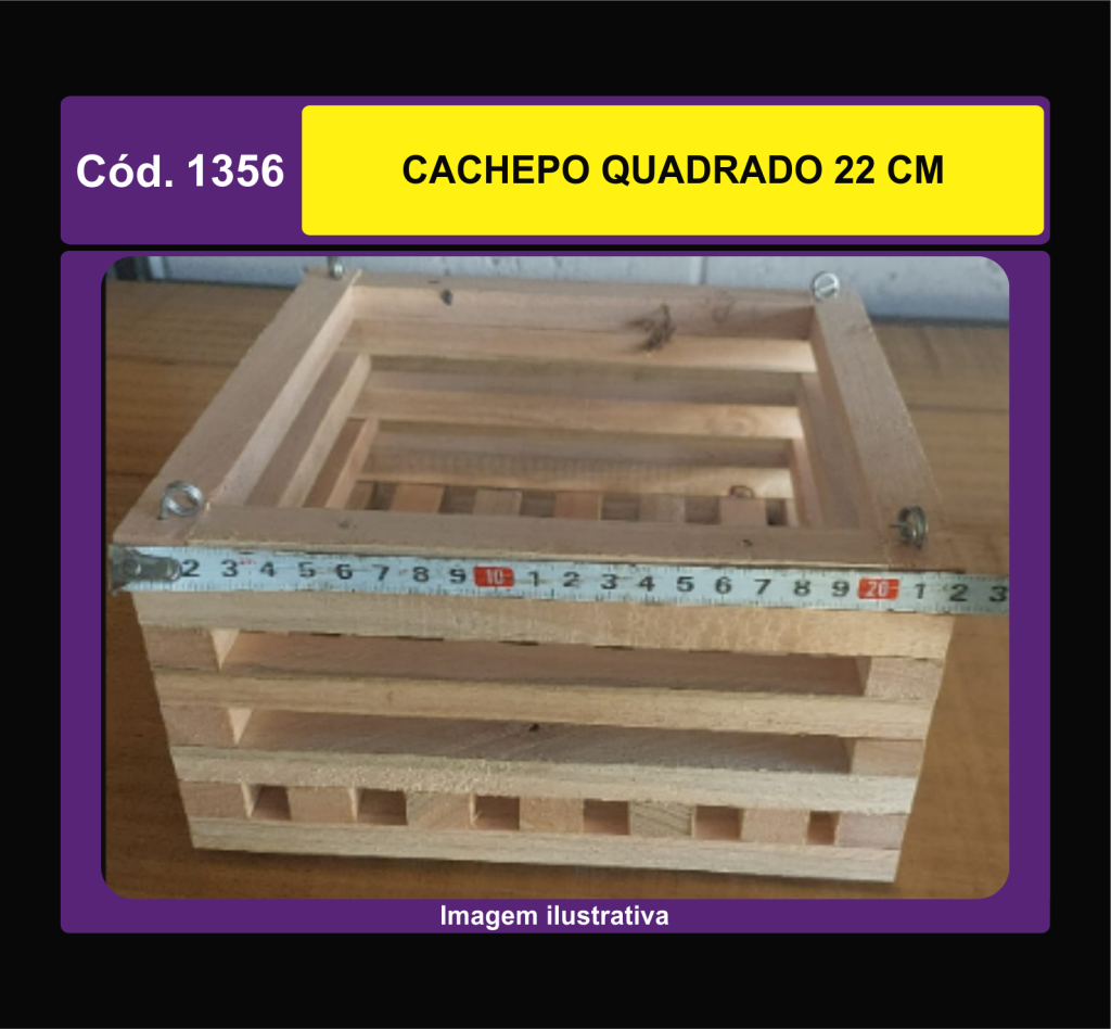 CACHEPO QUADRADO 22 CM 1356