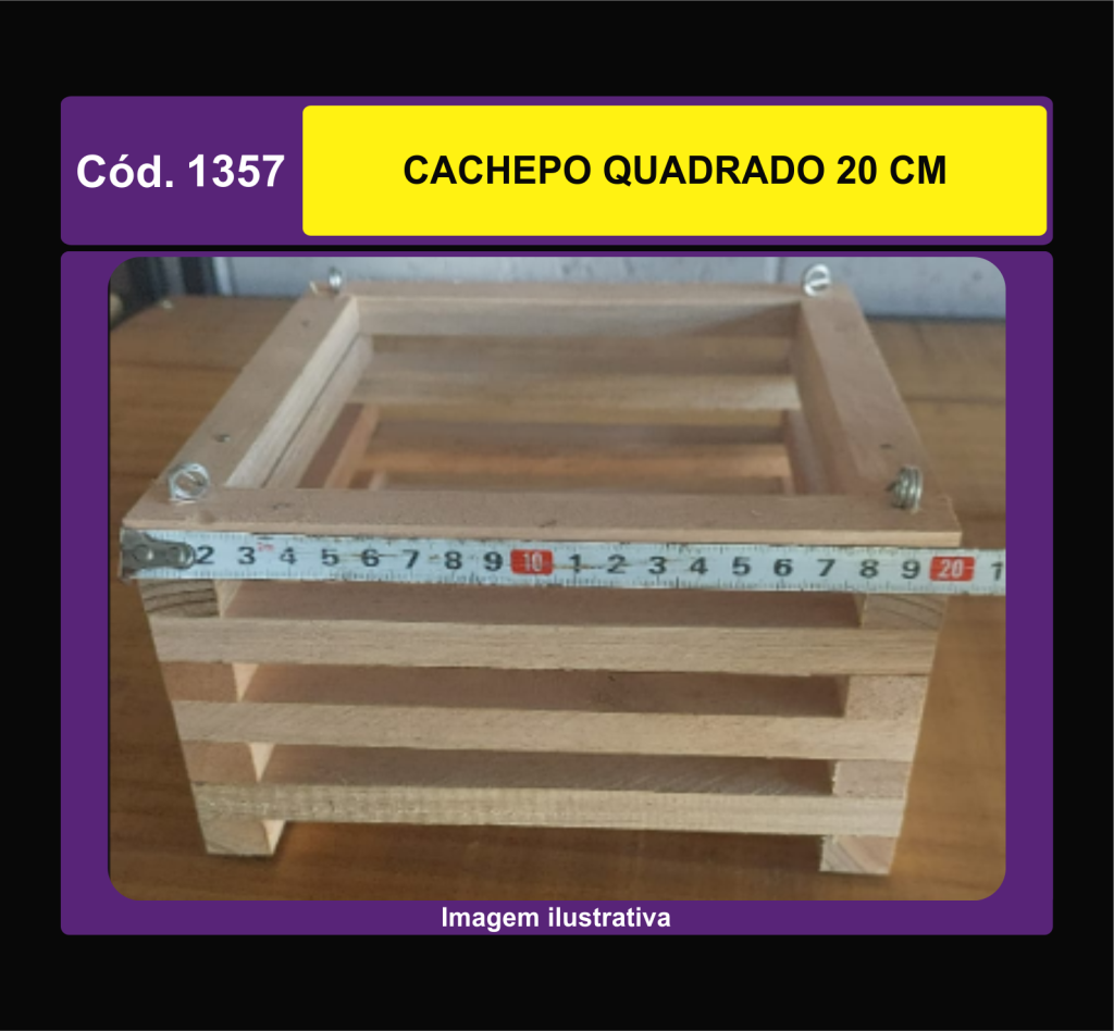 CACHEPO QUADRADO 20 CM 1357