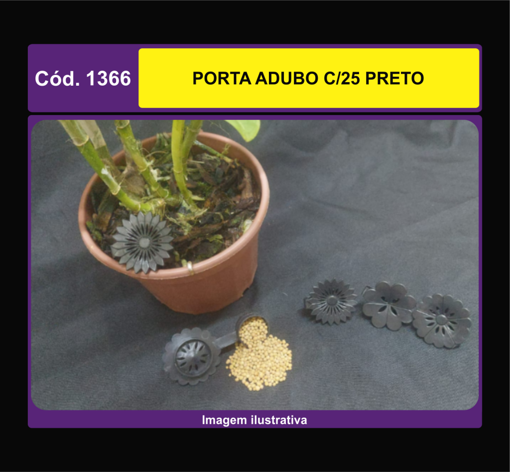 PORTA ADUBO C/25 PRETO 1366