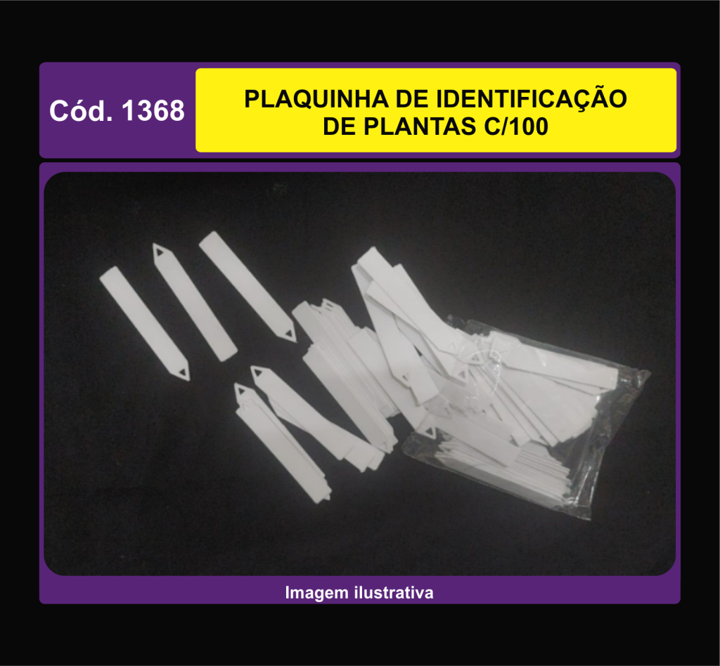 PLAQUINHA DE IDENTIFICACAO DE PLANTAS C/100 1368