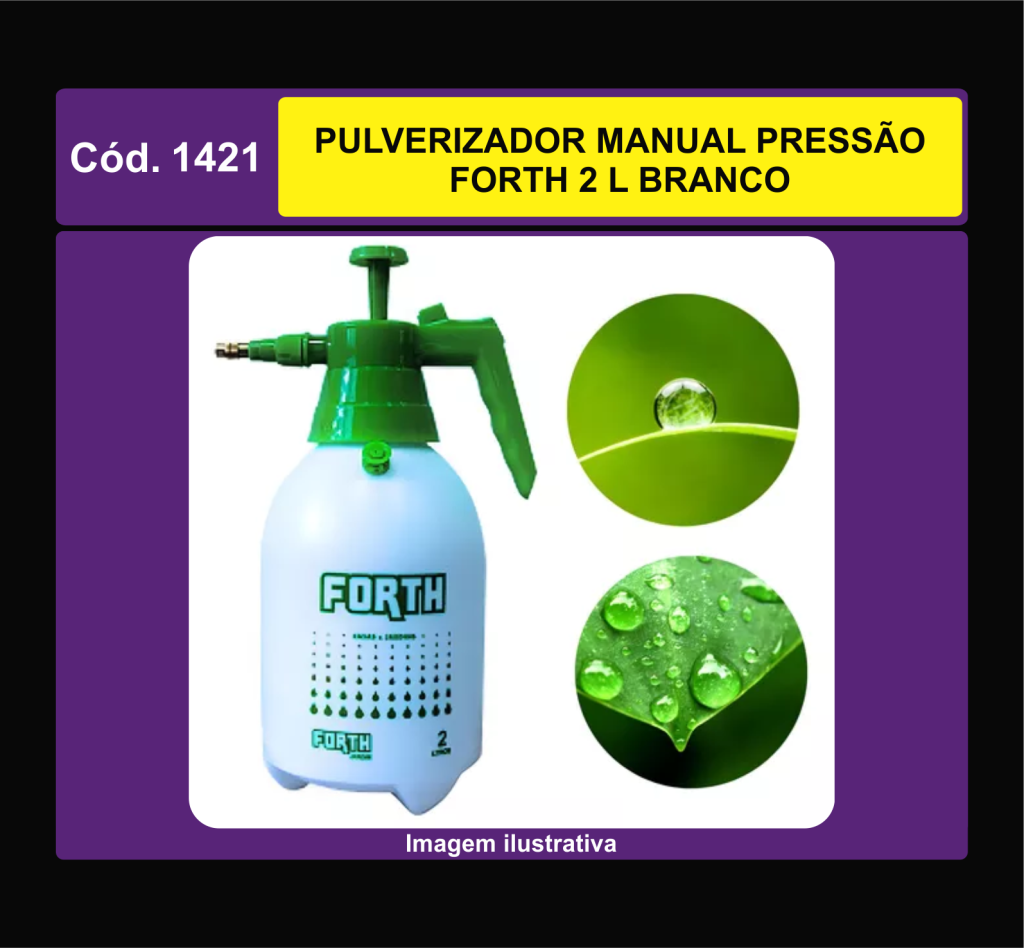 PULVERIZADOR MANUAL PRESSAO FORTH 2 L BRANCO 1421
