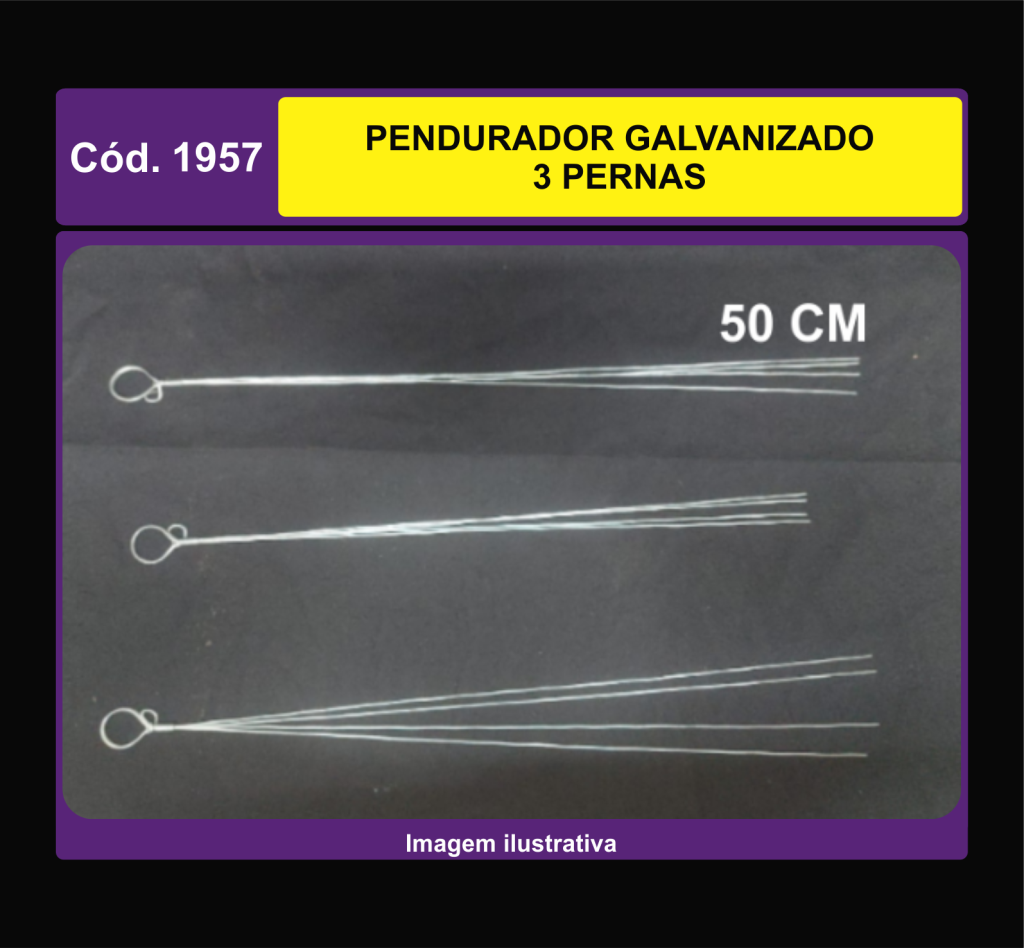 PENDURADOR GALVANIZADO 3 PERNAS UNIDADE 1957