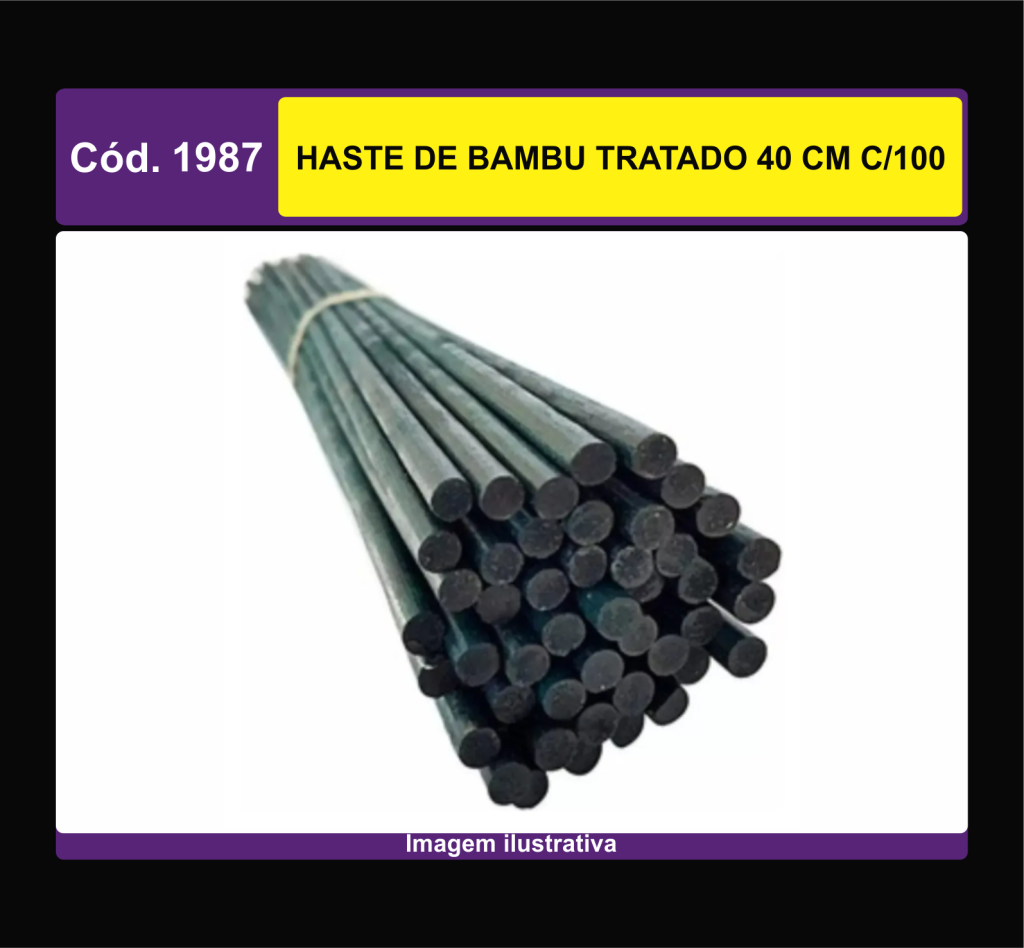 HASTE DE BAMBU TRATADO 40 CM C/100 1987