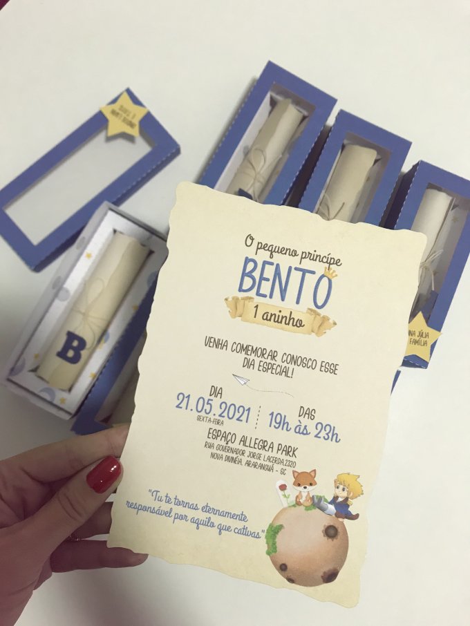 Convite caixa pergaminho