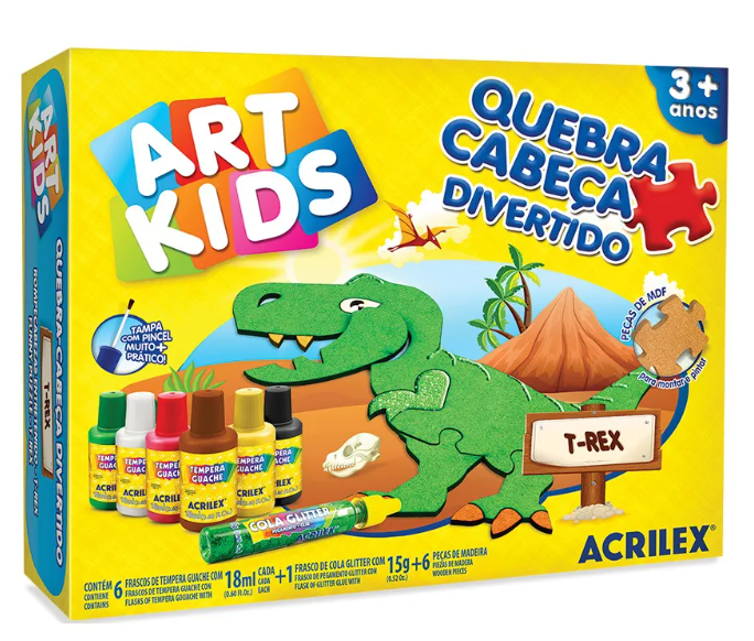 Quebra-Cabeça Divertido T-Rex- Acrilex