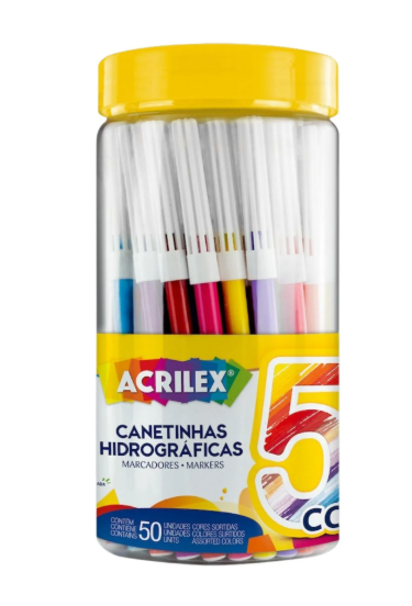 Canetinhas Hidrográficas Acrilex - 50 Cores