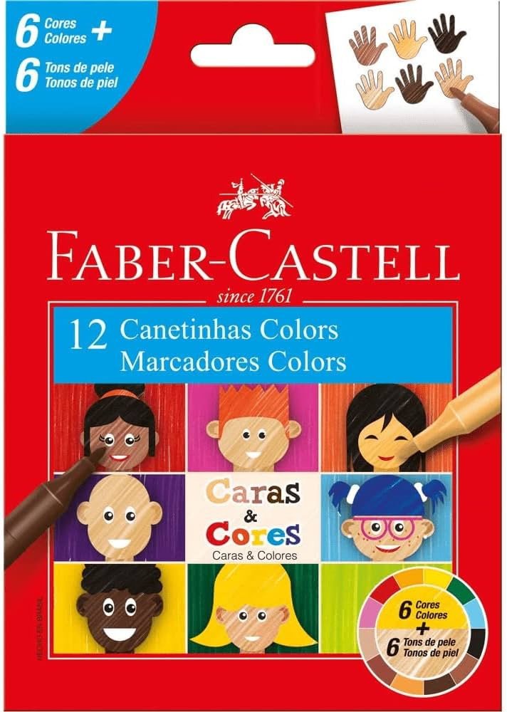 Canetinhas 12 Cores Faber Castel - Caras e Cores
