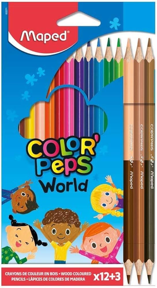 Lápis de Cor - Maped - Colorpeps World - 12 Cores + 6 tons de pele