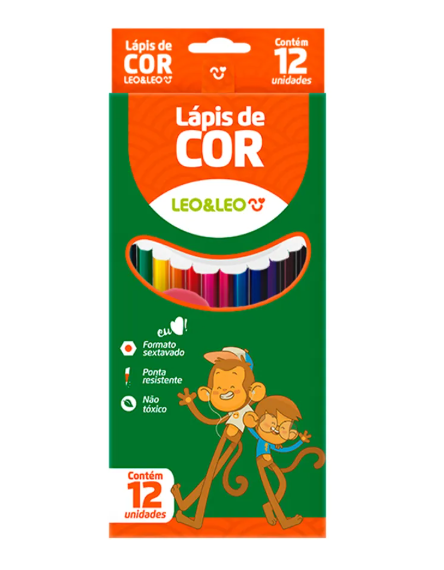 Lápis de Cor 12 Cores - Leo&Leo