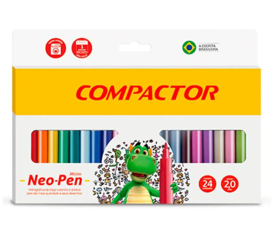 Canetinha Hidrográfica Compactor - 24 cores 