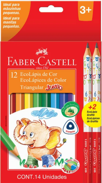 Lápis de Cor Jumbo - Faber Castell 12 Cores