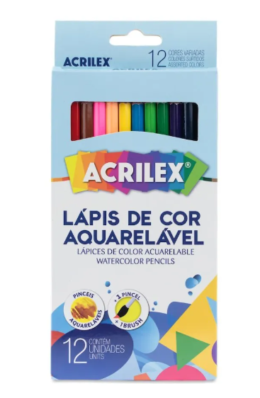 Lápis de Cor Aquarelável 12 Cores - Acrilex