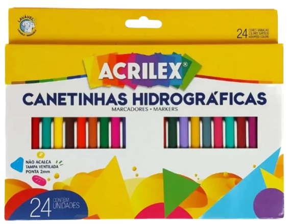 Canetinha Hidrográfica 24 Cores - Acrilex