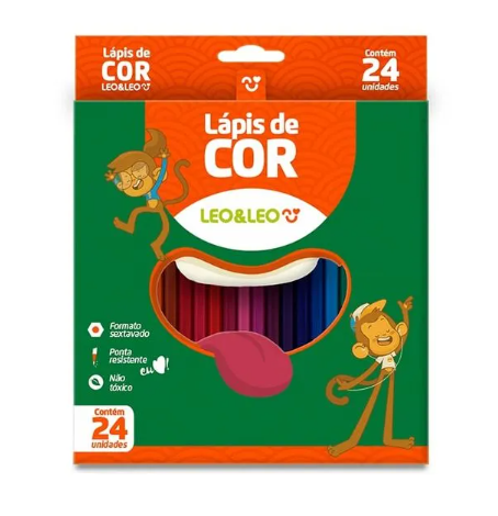 Lápis de Cor 24 Cores Leo&Leo