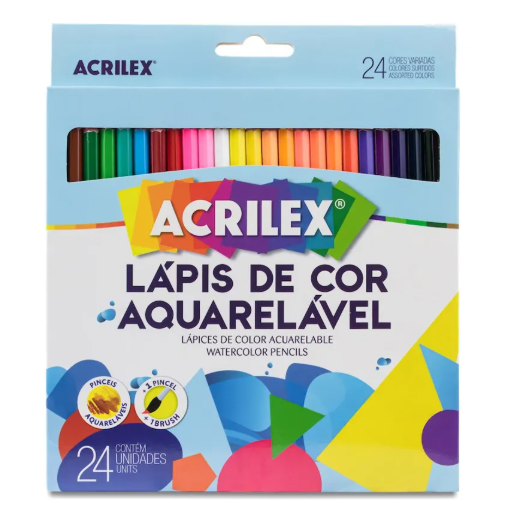 Lápis de Cor Aquarelável - 24 Cores - Acrilex