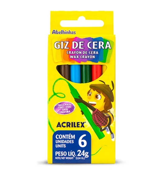 Giz de cera 6 cores - Acrilex