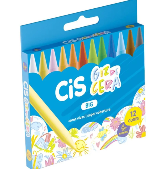 Giz de Cera 12 Cores - Cis