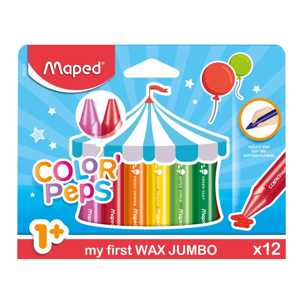 Giz de Cera Jumbo 12 Cores Maped